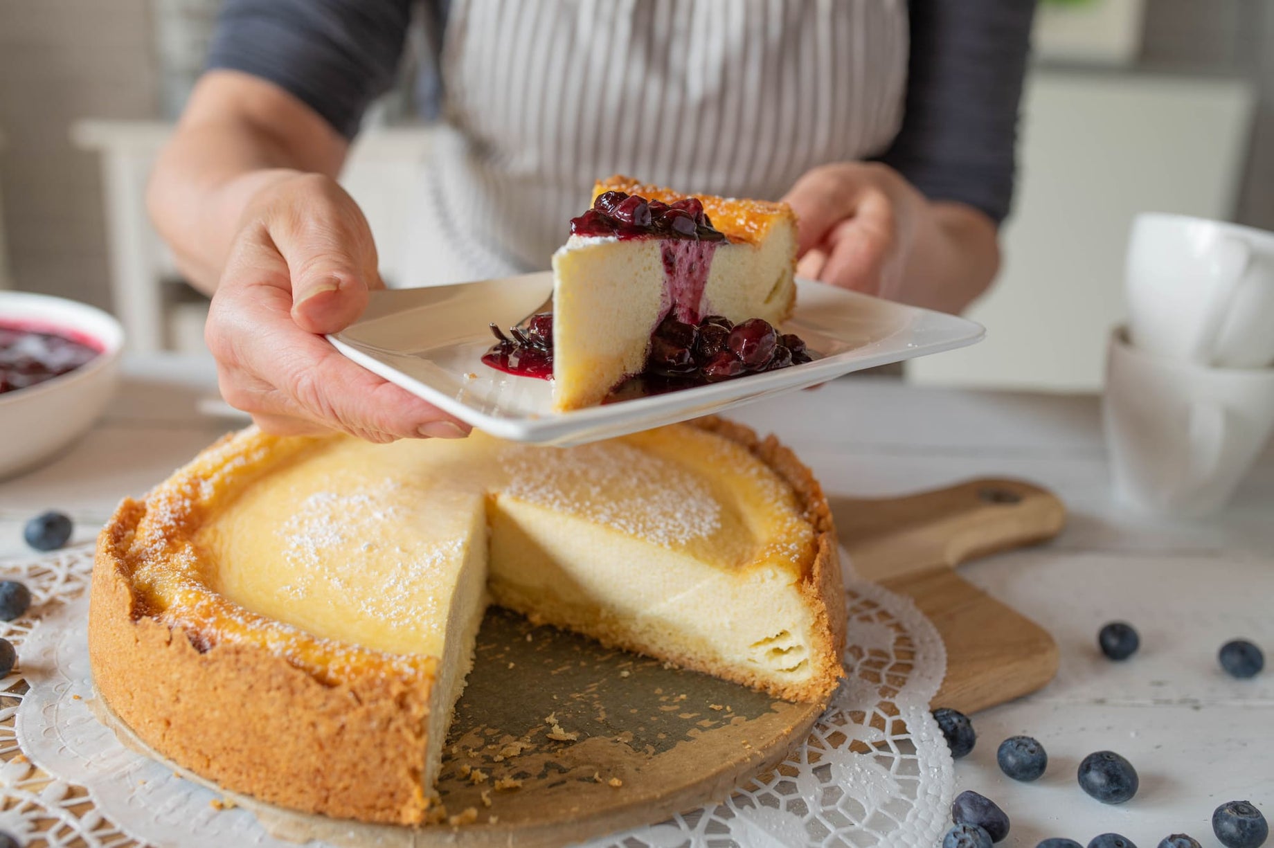 Tarta de queso con frutos rojos